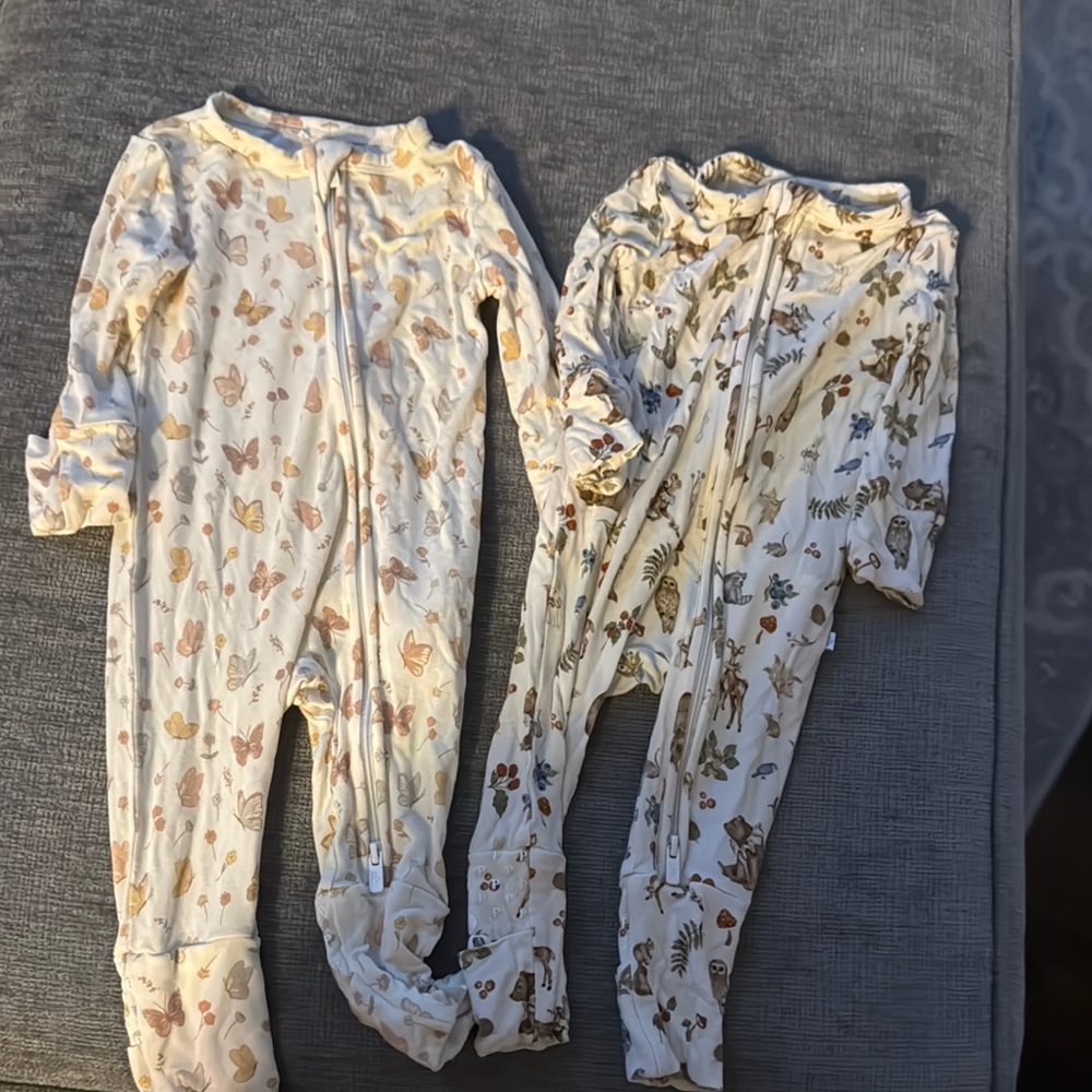 Posh Peanut  One Piece Pajamas - Butterfly and Animal Print Bundle